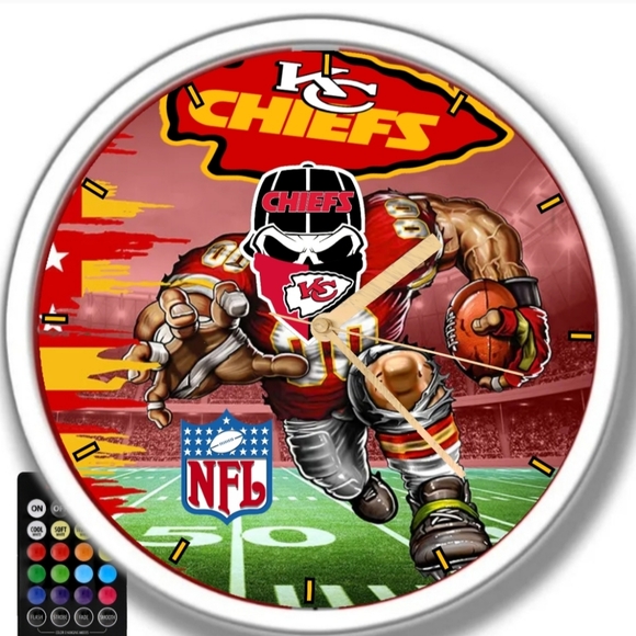 KC chiefs football led lights clock - Picture 2 of 3